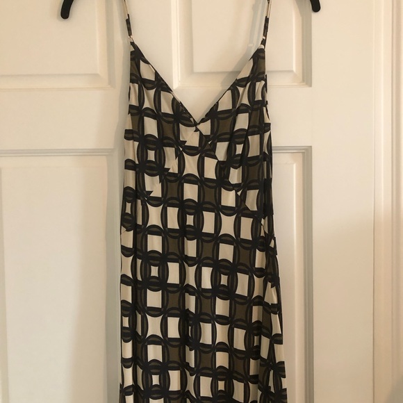 DISSH Gosse Brown White Cream Khaki Geo Slip Maxi Dress Size 2 - Picture 7 of 9